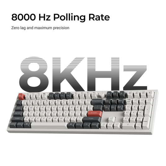 Keychron q6 ultra-m4 8k wireless custom mechanical keyboard (zwart, us lay-out (qwerty), silk pom banana, 100%, rgb, hot swap, 8k, 2.4 ghz bluetooth 5.2 usb-c)