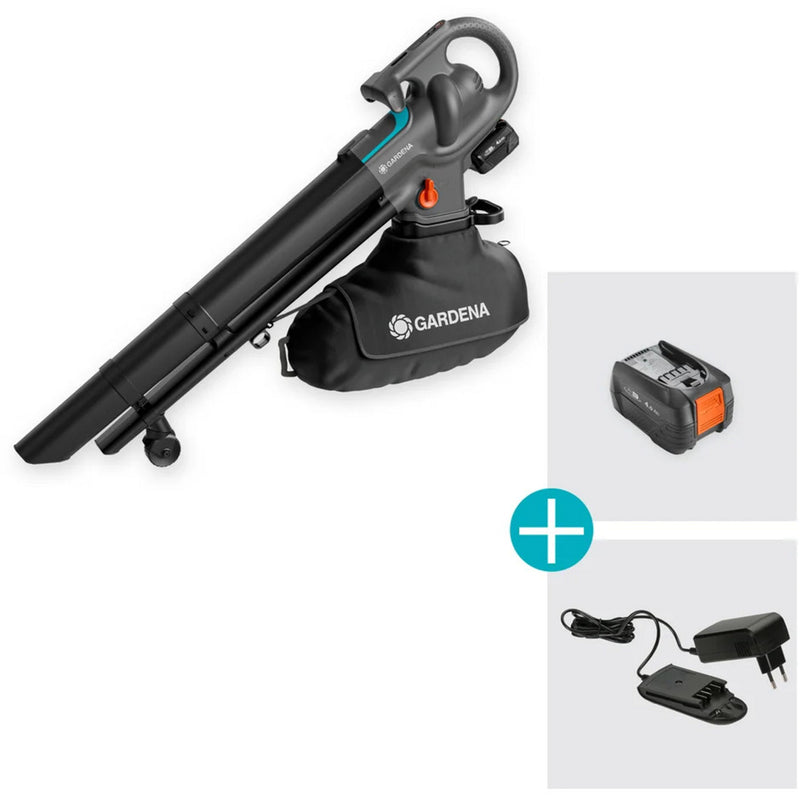 Load image into Gallery viewer, Gardena stofzuiger -blazer powerjet collect bladzuiger bladblazer (grijs zwart, 18v p4a-accu en oplader inbegrepen)
