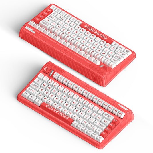 Iqunix og80 joy vendor wireless mechanical keyboard (rood, us lay-out (qwerty), iqunix moonstone, 80% (tkl), rgb leds, hot-swappable, pbt, 2.4ghz | bluetooth 5.1 | usb-c)