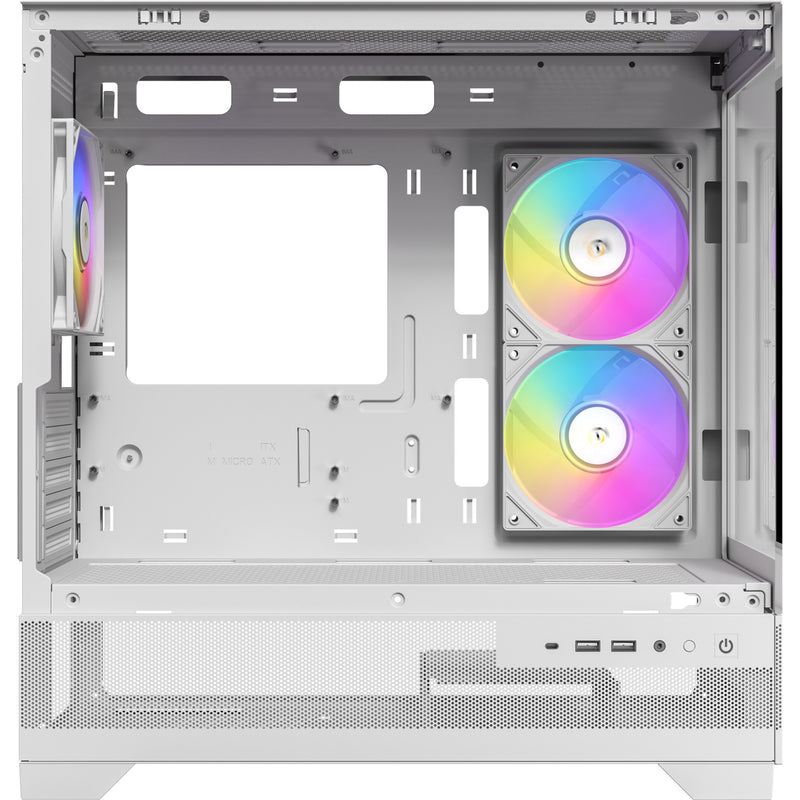 Load image into Gallery viewer, Antec cx500m argb mini tower behuizing (wit | 2x usb-a | 1x usb-c | tempered glass)
