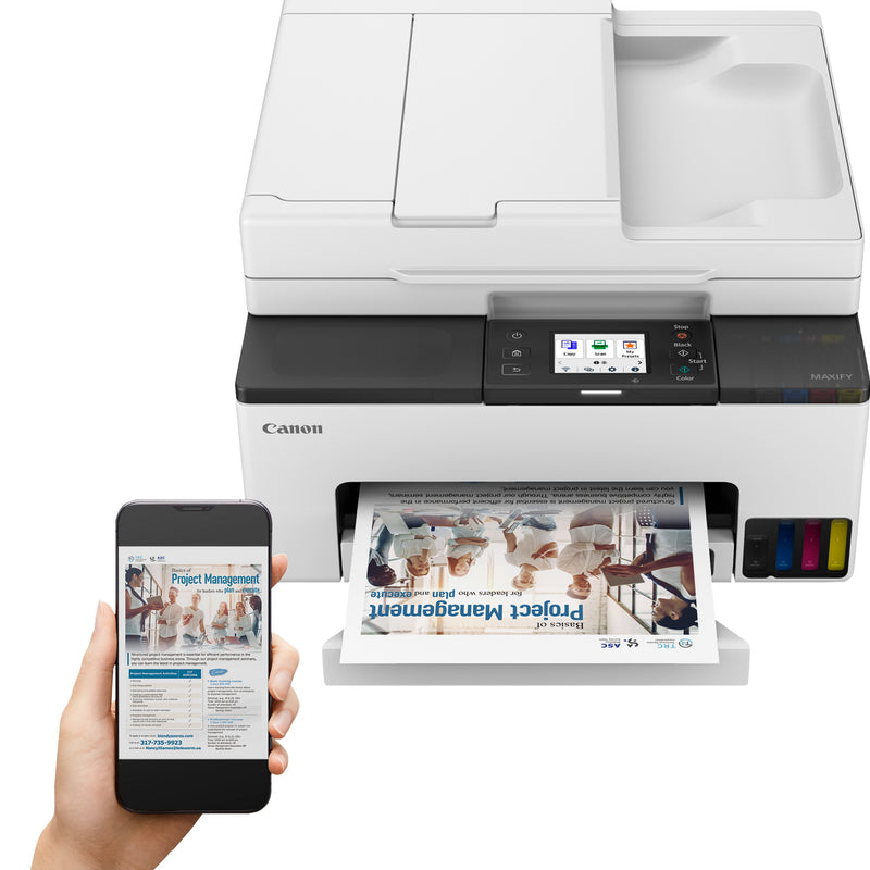 Afbeelding laden in galerijviewer, Canon maxify gx2051-kleureninkjetprinter met navulbare megatank all-in-one inkjetprinter met faxfunctie (wit, printen, kopiëren, scannen, faxen, wi-fi)
