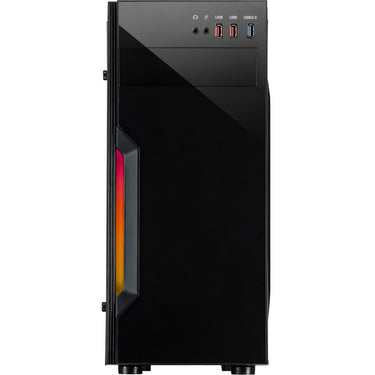 Inter-tech b-42 rgb midi tower behuizing (zwart | 3x usb-a | rgb | window)