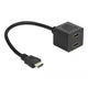 Delock high speed hdmi splitter met ethernet 1x male naar 2x female (zwart)