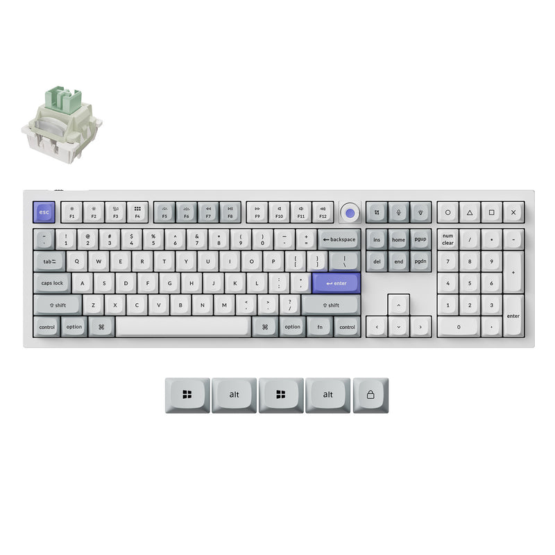 Load image into Gallery viewer, Keychron q6 he 8k magnetic switch keyboard (wit, us lay-out (qwerty), ultra-fast lime, 100%, rgb, hot swap, 8k)
