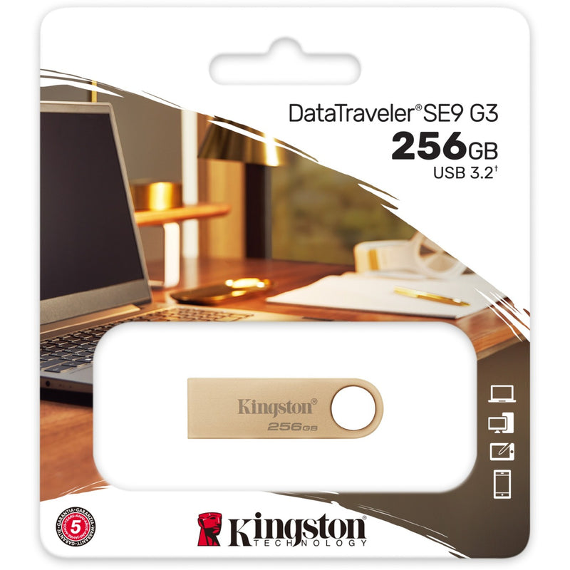 Load image into Gallery viewer, Kingston datatraveler se9 g3 256 gb usb-stick (goud, dtse9g3 256gb, usb-a 3.2 (5 gbit s))

