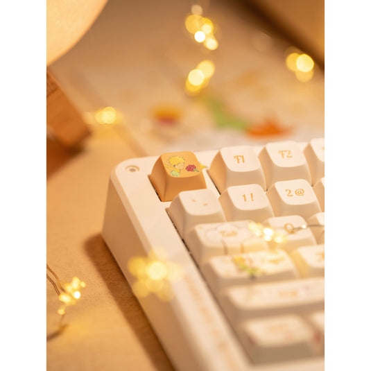 Iqunix zx75 sunset ponder wireless mechanical keyboard (lichtgeel, us lay-out (qwerty), gateron red, 75%, rgb leds, hot-swappable, double-shot pbt, 2.4ghz | bluetooth 5.1 | usb-c)