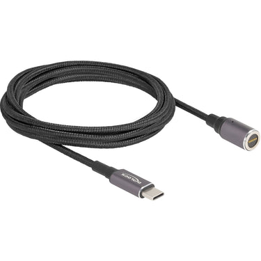 Delock laptop charging cable usb type-c male to magnetic 8 pin connector 1.8 m kabel (antraciet zwart)