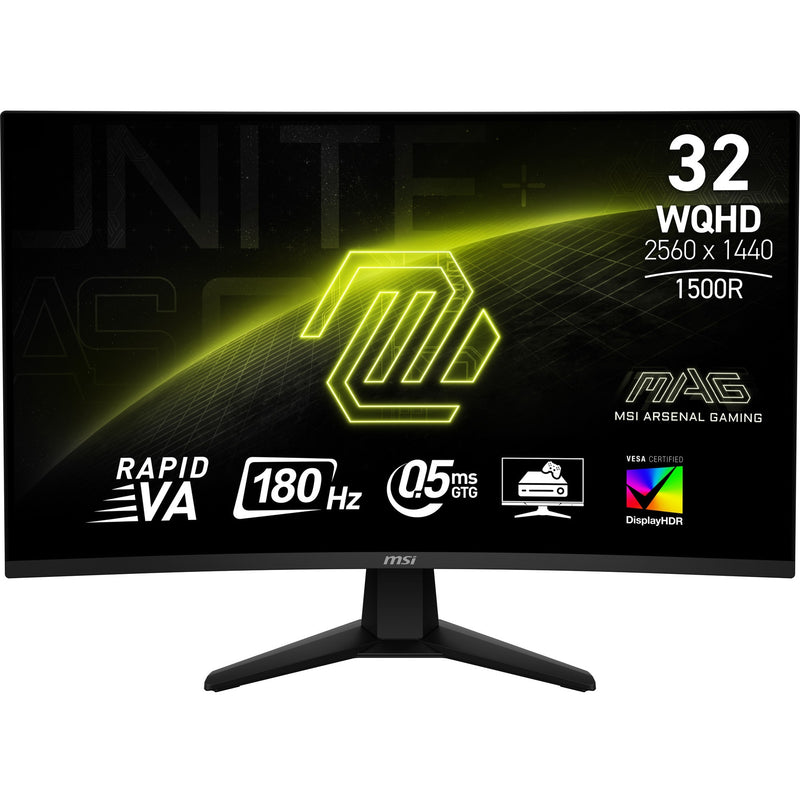 Load image into Gallery viewer, Msi mag 32cq6f 31.5 curved gaming monitor (zwart, 2x hdmi, displayport, 180 hz)
