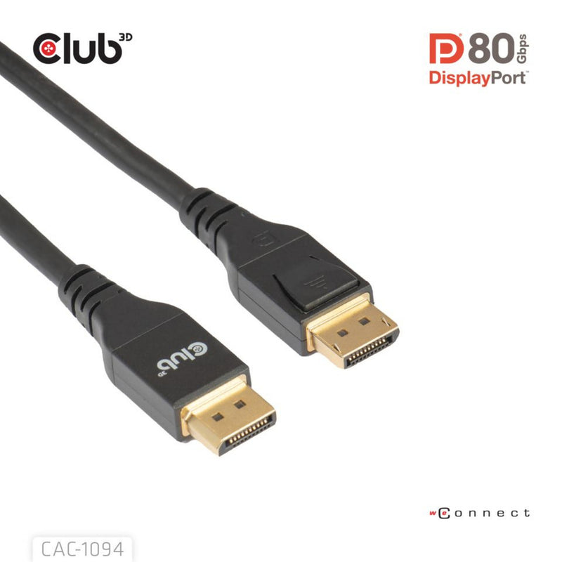ギャラリービューアに画像をロードする, Club 3d gecertificeerde displayport 2.1 kabel (zwart, 2 meter, 10k)
