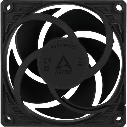 Arctic p8 pwm pst case fan (zwart, 80 x 80 x 25 mm)