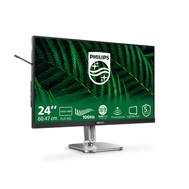 Philips 24b2g5200 23.8 monitor (zilver zwart, vga, hdmi, displayport, usb, audio, 100 hz)