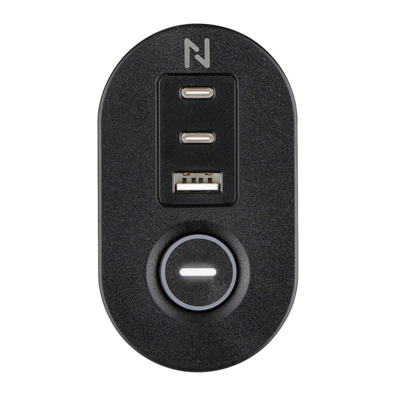 Load image into Gallery viewer, Neomounts ds22-840bl6 bureaucontactdoos met klem en usb-c en usb-a poorten - quick-charge stekkerdoos (zwart)
