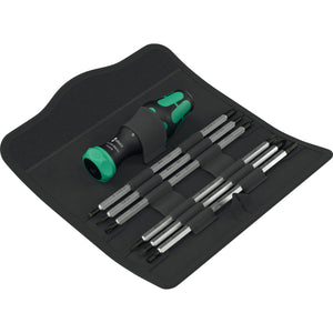 Wera kraftform kompakt vario ra, 7‑delig bitset (zwart groen)