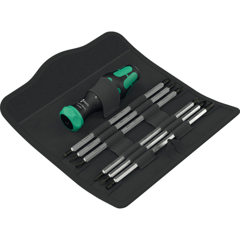 Load image into Gallery viewer, Wera kraftform kompakt vario ra, 7‑delig bitset (zwart groen)

