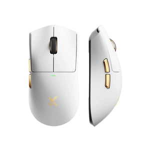 Mchose k7 ultra lightweight wireless gaming mouse (wit goud, rgb, usb 2.4 ghz, 42.000 dpi)