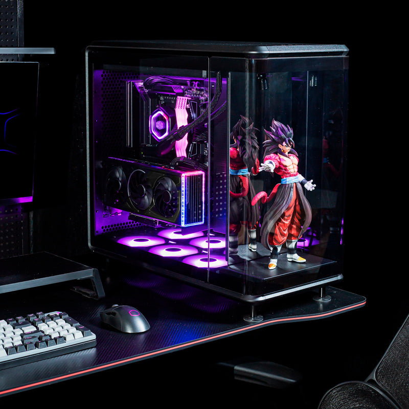 Load image into Gallery viewer, Cooler master masterframe 360 stage mirror midi tower behuizing (zwart | 2x usb-a | 1x usb-c | rgb | tempered glass)
