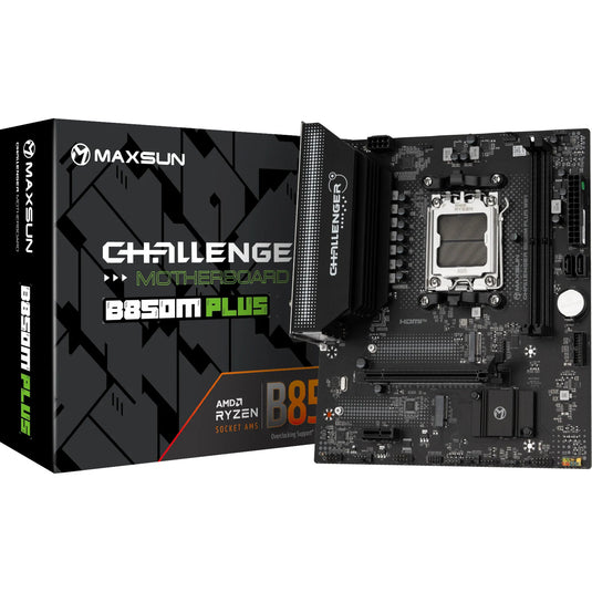 Maxsun ms-challenger b850m plus wifi socket am5 moederbord (zwart, raid, gb-lan, wlan, bt, sound, µatx)
