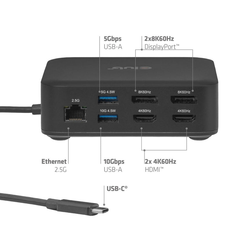 Laden Sie das Bild in Galerie -Viewer, Club 3d 12-1 usb-c® quad displaylink dockingstation (zwart)

