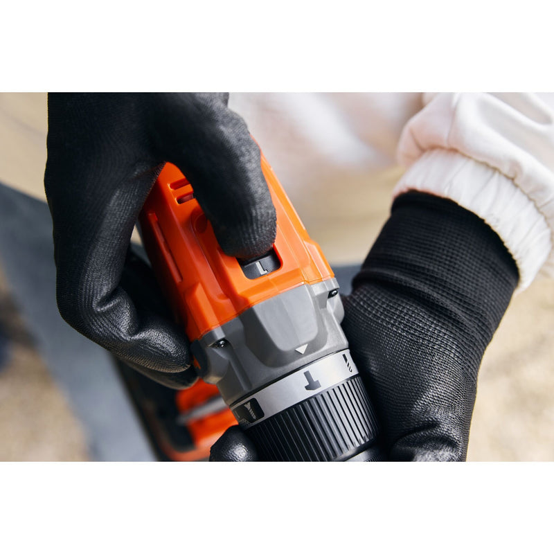 Load image into Gallery viewer, Black+decker 18v 2.0ah schroefklopboormachine (zwart oranje, accu en oplader inbegrepen.)
