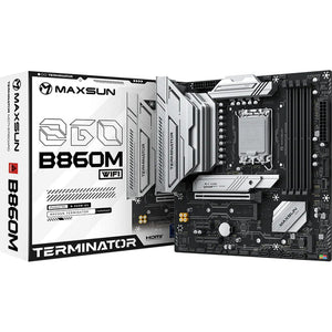 Maxsun ms-terminator b860m wifi socket 1851 moederbord (zwart, raid, 2.5 gb-lan, wlan, bt, sound, µatx)