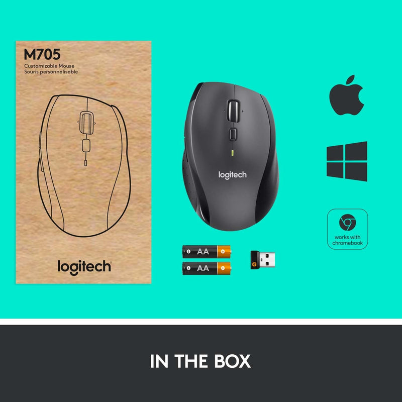 Afbeelding laden in galerijviewer, Logitech m705 wireless marathon mouse (antraciet, 1000 dpi)
