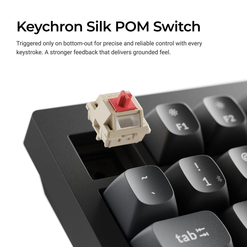 Load image into Gallery viewer, Keychron v6 ultra 8k wireless custom mechanical keyboard (zwart, us lay-out (qwerty), silk pom banana, 100%, rgb, hot swap, 2.4 ghz | bluetooth 5.3 | usb-c)
