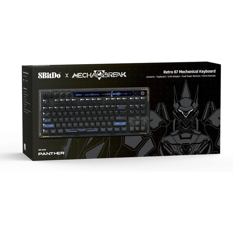 ギャラリービューアに画像をロードする, 8bitdo retro 87 mechanical keyboard - mecha break (zwart, us lay-out (qwerty), kailh box jellyfish pro glaze, 80% (tkl), abs keycaps, hot-swap, bluetooth le 5.0, wireless 2.4ghz, usb)
