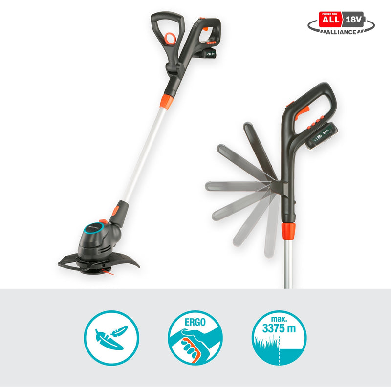 Load image into Gallery viewer, Gardena comfortcut 23 18v p4a set grastrimmer (grijs oranje, 14701-20, accu inbegrepen)
