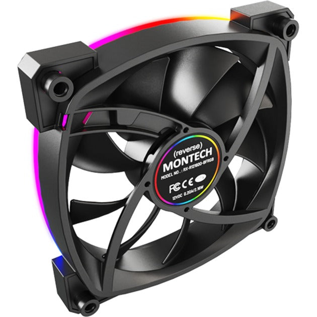 Load image into Gallery viewer, Montech rx120 pwm rgb case fan (zwart, 120 x 25 x 120 mm, 3-pin argb)
