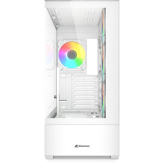 Sharkoon ak6 rgb midi tower behuizing (wit | 2x usb-a | 1x usb-c | rgb | tempered glass)