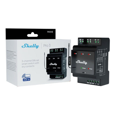 Shelly qubino wave pro 3 relais (zwart, z-wave)