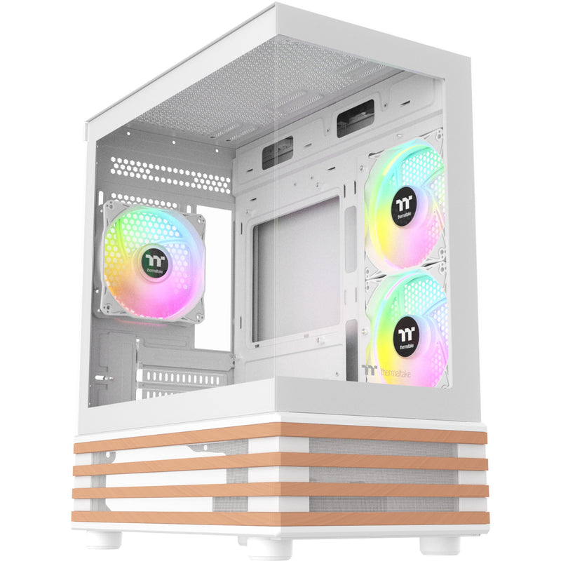Load image into Gallery viewer, Thermaltake view 170 ws argb mini tower behuizing (wit houtkleur | 2x usb-a | rgb | tempered glass)
