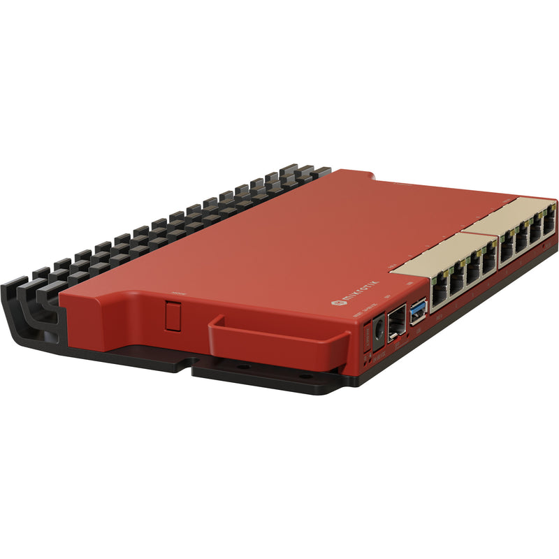 Load image into Gallery viewer, Mikrotik l009uigs-rm router (donkerrood, qualcomm ipq-5018 cpu, poe, sfp)
