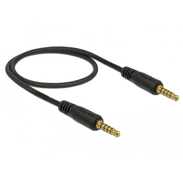 Delock stereo jack 3,5 mm 5-pin (male) > 3,5 mm 5-pin (male) kabel (zwart, 0,5 meter)