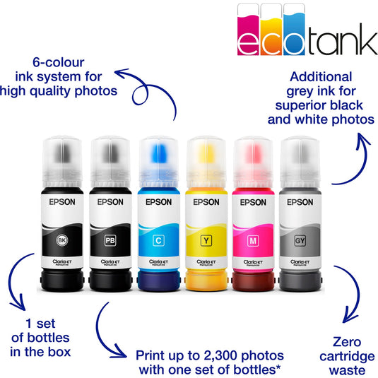 Epson ecotank et-8550 all-in-one inkjetprinter (zwart, usb, wlan, scannen, kopiëren)