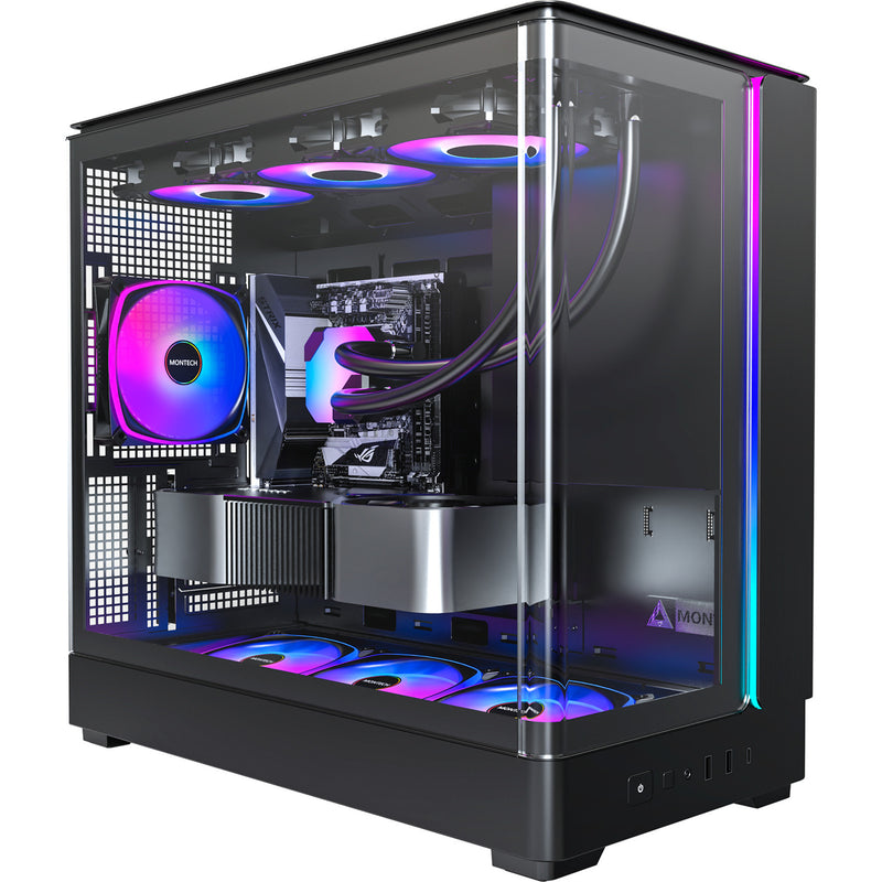 Load image into Gallery viewer, Montech king 15 pro midi tower behuizing (zwart | 2x usb-a | 1x usb-c | rgb | window)
