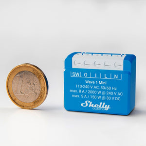 Shelly qubino wave 1 mini relais (blauw wit, 1-kanaals, z-wave)