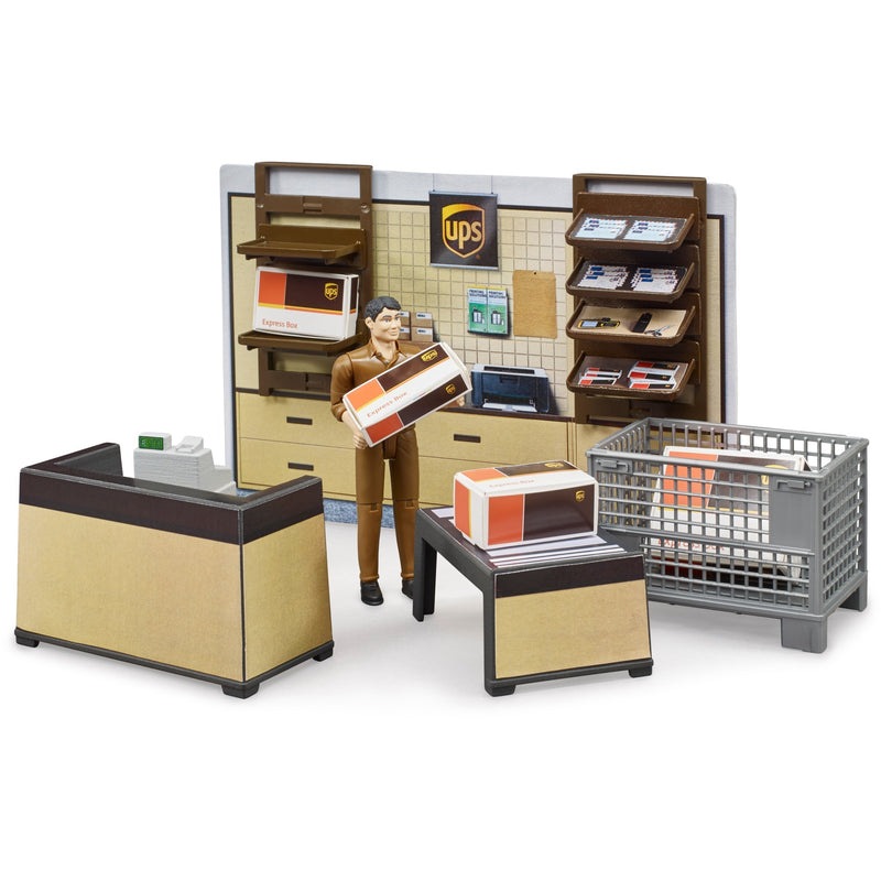Load image into Gallery viewer, Bruder bworld ups parcel shop speelfiguur (62250)
