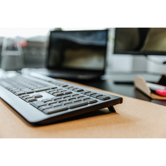 Cherry kw 3000, toetsenbord (zwart, eu lay-out (qwerty), rubberdome, 2,4ghz)