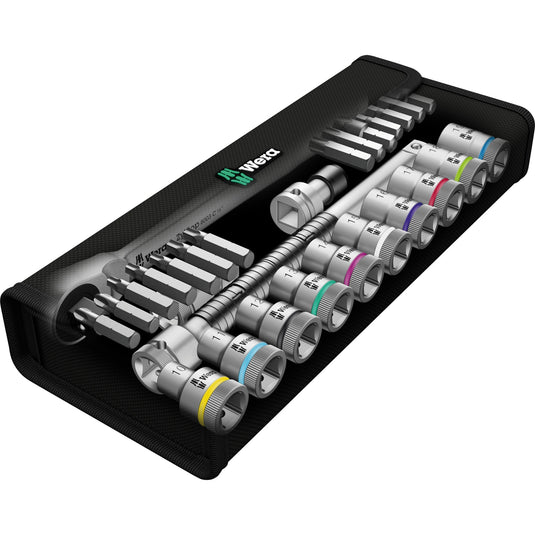 Wera 8100 sc 7 zyklop metal-ratelset met doorsteekvierkant 1 2 aandrijving gereedschapsset ( 28-delig )