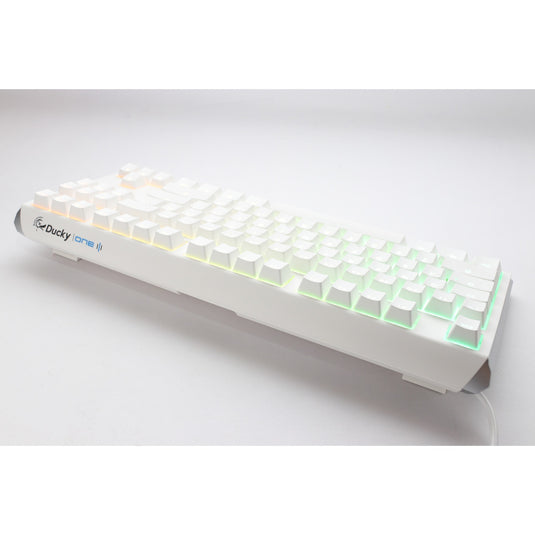 Ducky one 3 classic pure white tkl rgb mechanisch toetsenbord (wit, us lay-out (qwerty), cherry mx speed silver, 80% (tkl) , rgb leds, double-shot pbt, hot-swappable, quack mechanics)