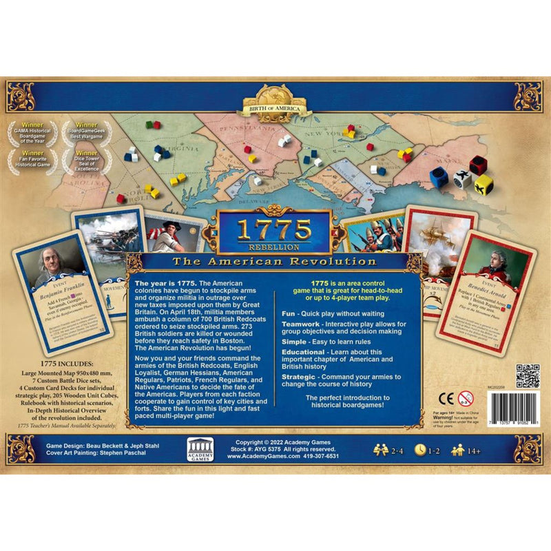 Load image into Gallery viewer, European player network 1775 rebellion: the american revolution bordspel (engels, 2 - 4 spelers, 60 - 240 minuten, vanaf 14 jaar)
