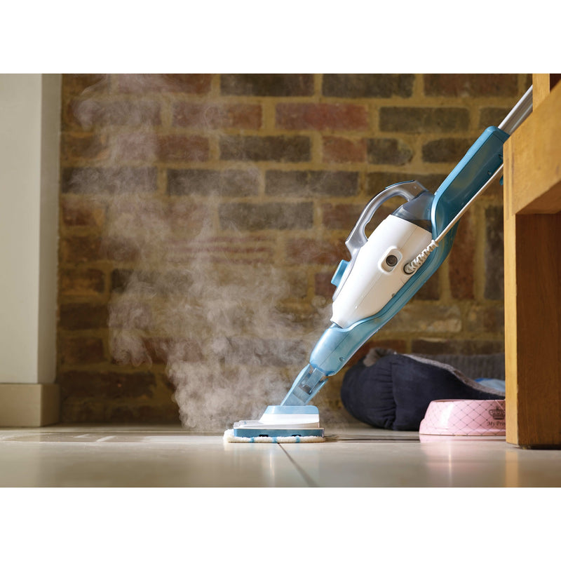 Load image into Gallery viewer, Black+decker fsmh1321 1600w steam-mop met 6 accessoires stoomreiniger (wit blauwgrijs)
