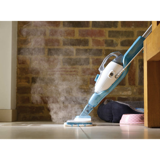 Black+decker fsmh1321 1600w steam-mop met 6 accessoires stoomreiniger (wit blauwgrijs)