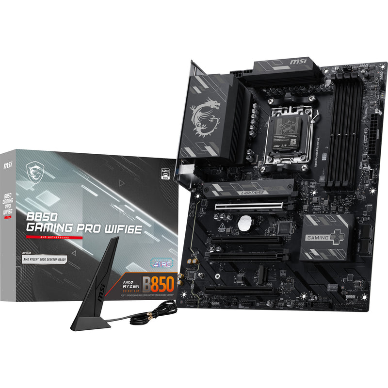 Load image into Gallery viewer, Msi b850 gaming pro wifi6e socket am5 moederbord (zwart, raid, 2.5gb-lan, wi-fi 6e, bt, sound, atx)

