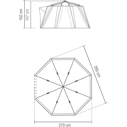 Coleman octago tent - tent 3 persoons - festival tent - blauw lime