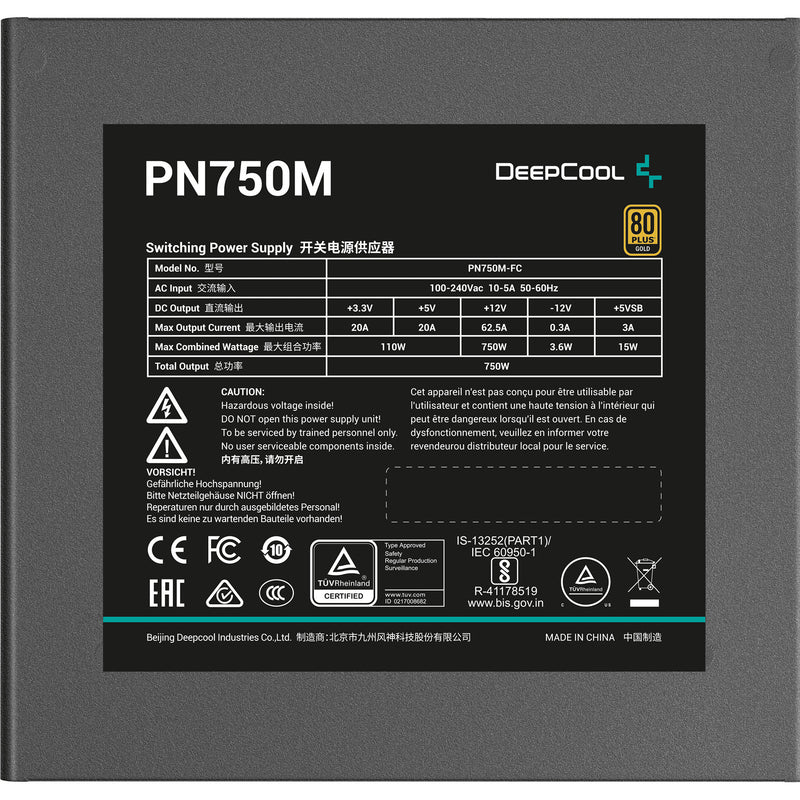 Laden Sie das Bild in Galerie -Viewer, Deepcool pn750m modulaire 750 watt voeding (zwart, 1x 12v-2x6, 3x pcie)
