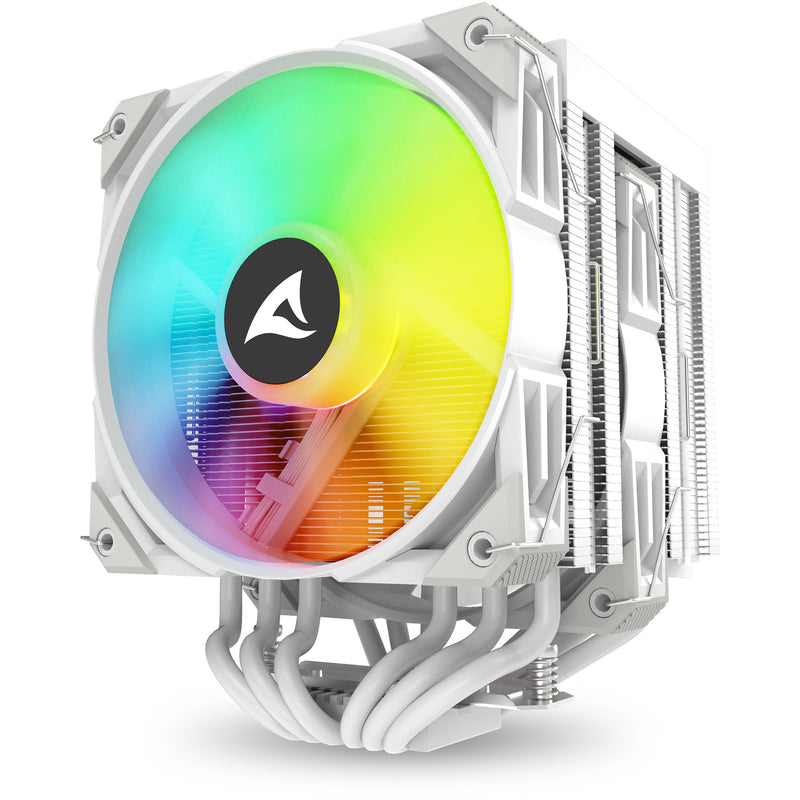Load image into Gallery viewer, Sharkoon a60 rgb cpu-koeler (wit, 4-pins pwm fan-connector)
