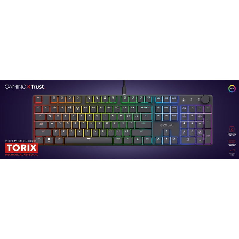 Chargez l'image dans la visionneuse de la galerie, Trust gxt 866 torix mechanisch gaming toetsenbord (zwart, us lay-out (qwerty), huano red, 100%, rgb)
