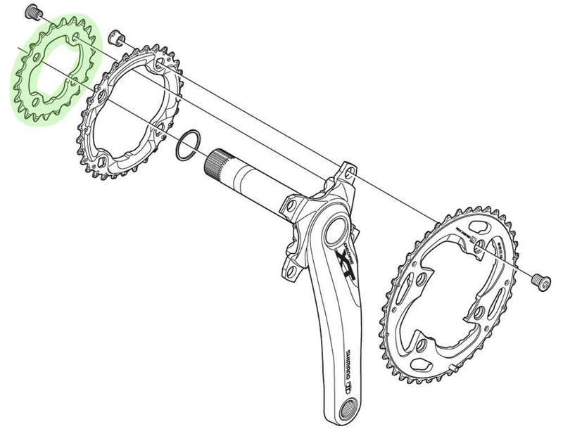 Load image into Gallery viewer, Shimano kettingblad XT 10V 4- arm FCM-780 Y1MM24000 24T
